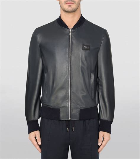 dolce & gabbana leather bomber jacket|d&g online shopping.